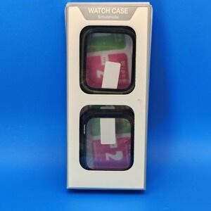 Apple Watch Protective Case Set Of 2 Green/Black High Impact Material 44m/45mm